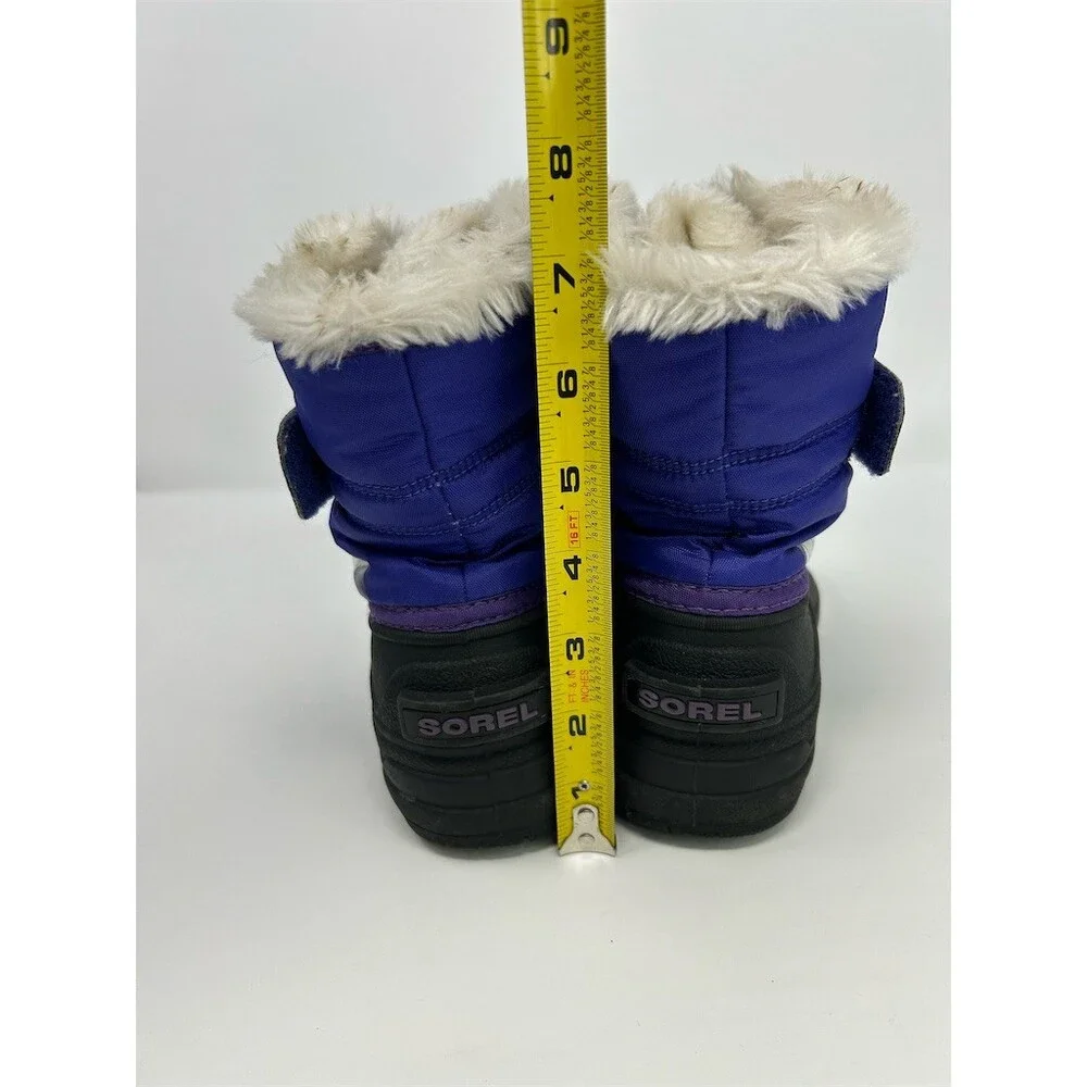 Sorel Snow Commander Kids Winter Snow Boots Purple/Blue Waterproof Size 13